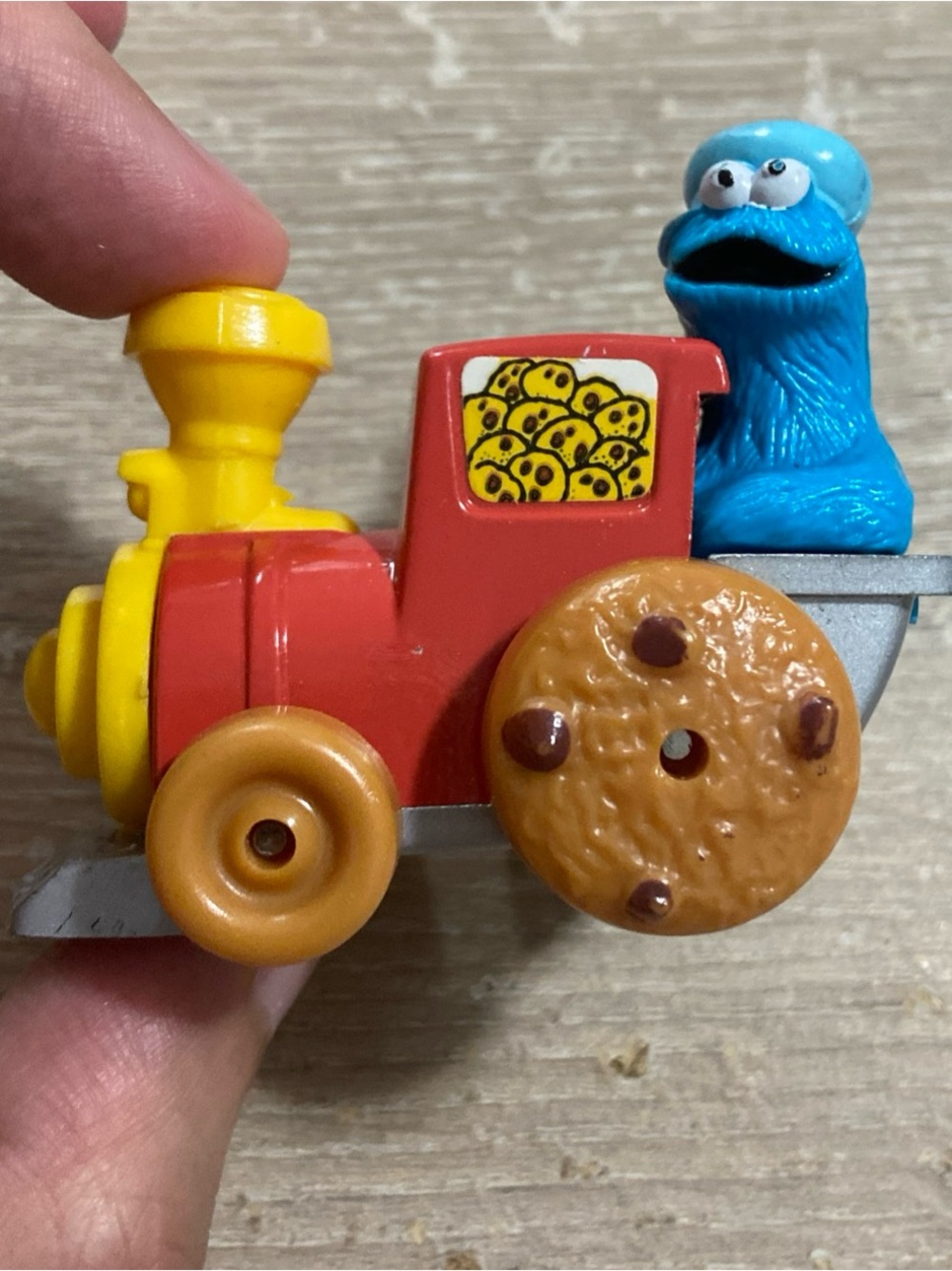 Vintage 1981 Playskool Cookie Monster Cookie Train Sesame Street Toy Vehicle